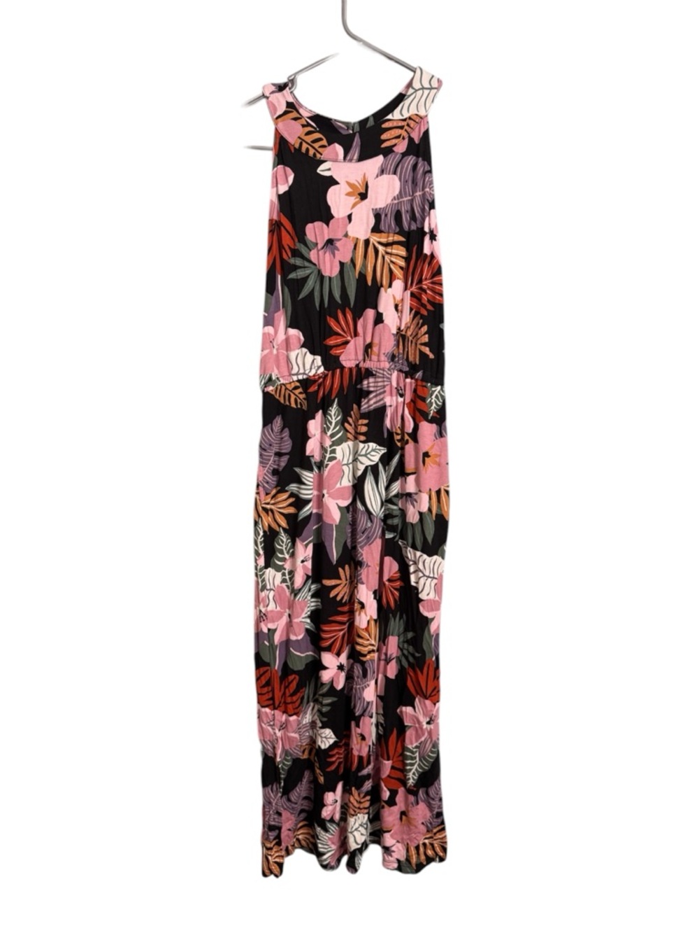 Bixby Nomad Girls Black Floral Maxi Skirt - Pink & Multicolor